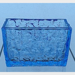 Ice blue vintage glasvase / jardiniere