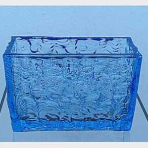 Ice blue vintage glasvase / jardiniere