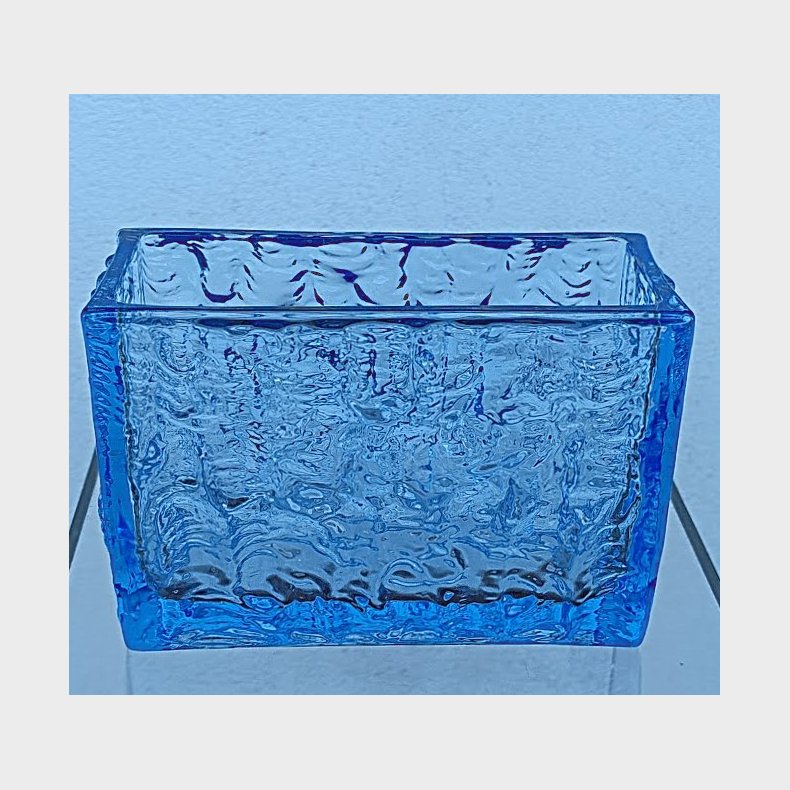 Ice blue vintage glasvase / jardiniere