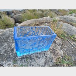 Ice blue vintage glasvase / jardiniere