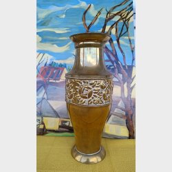 Stor antik jugend messingvase