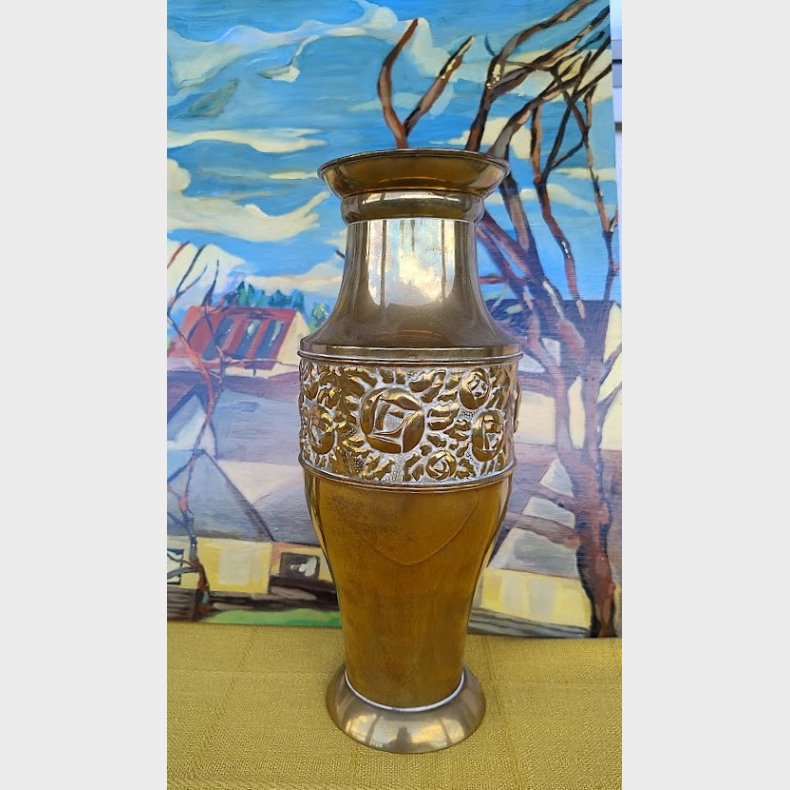 Stor antik jugend messingvase