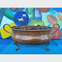 Antik jugend blomster kobber urtepotte