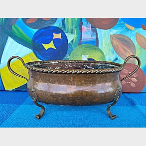 Antik jugend blomster kobber urtepotte