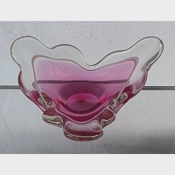 Rosa Orrefors vintage glassk�l