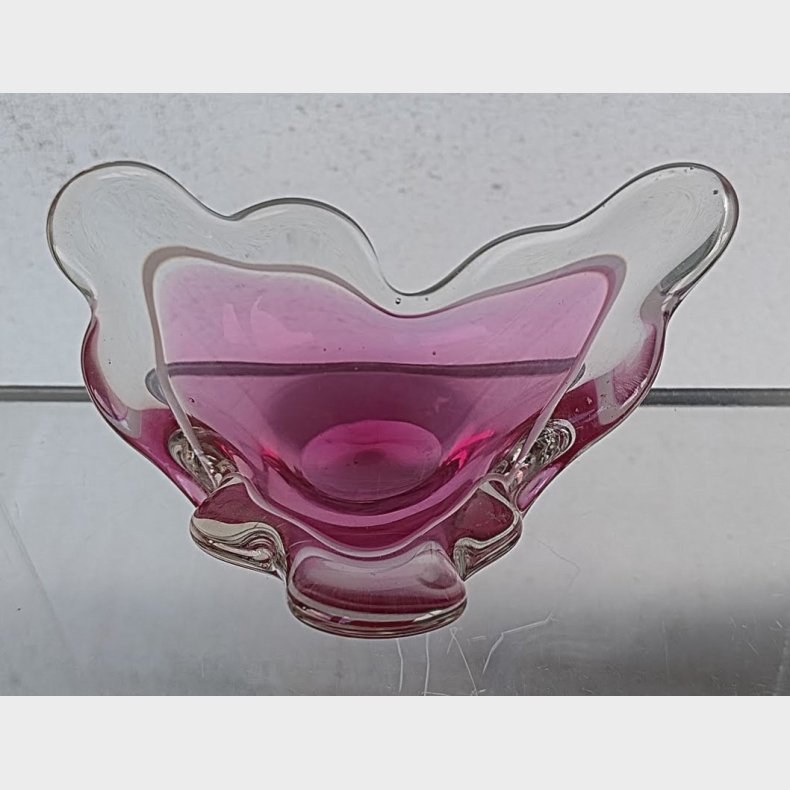 Rosa Orrefors vintage glassk�l