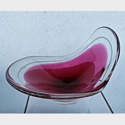 Pink / rosa Flygsfors vintage glasskl