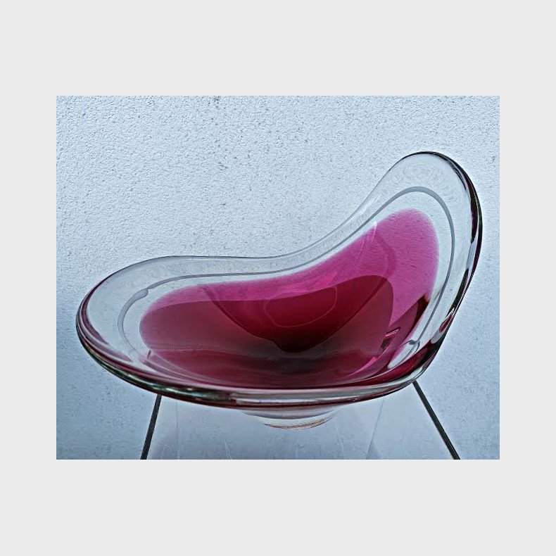 Pink / rosa Flygsfors vintage glasskl