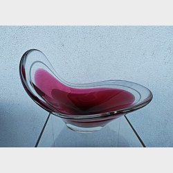 Pink / rosa Flygsfors vintage glasskl