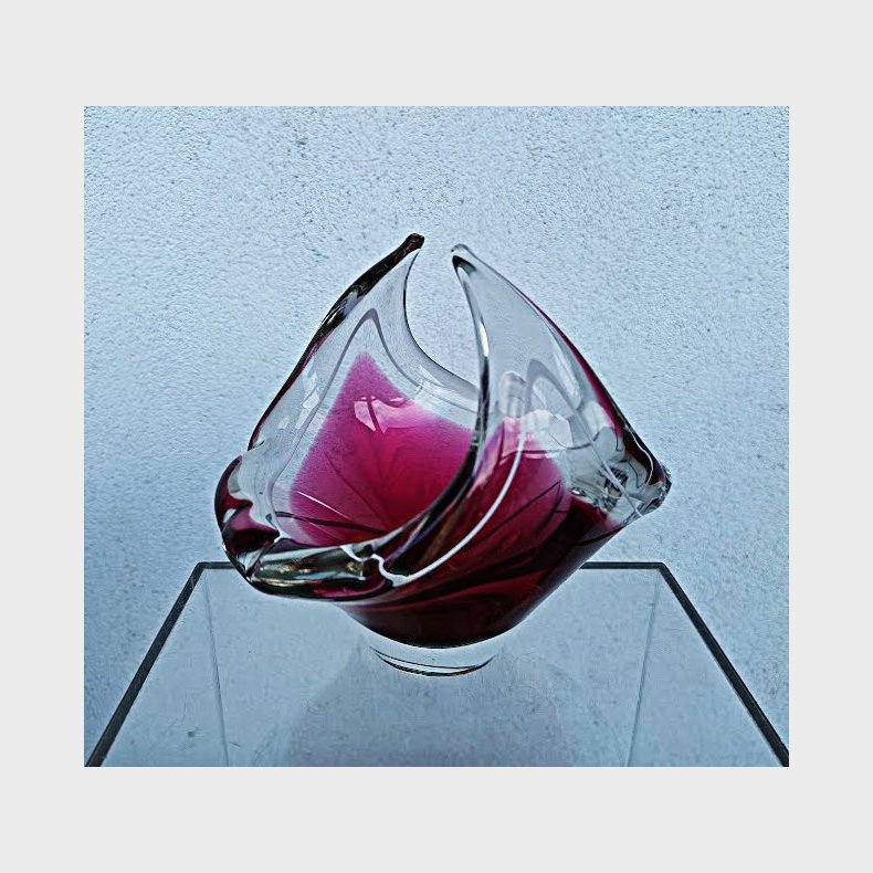 Pink / rosa Flygsfors Coquille glasskl