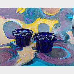 Franske Reims glaslysestager