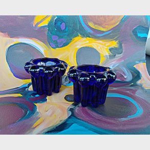 Franske Reims glaslysestager