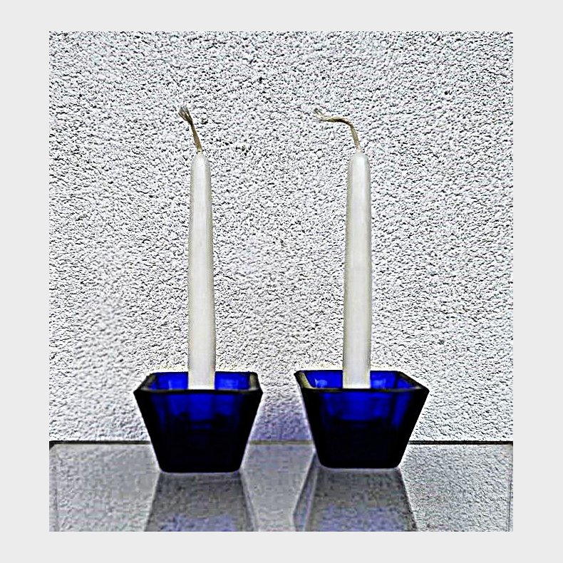 Lille koboltbl� Kastrup - Holmegaard lysestage