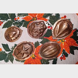 Miniature vintage kobber bageforme