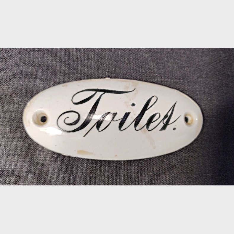 Antikt porcelnsskilt: Toilet