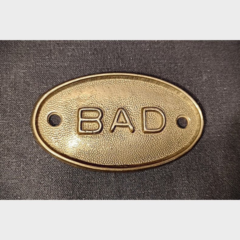 Vintage drskilt af messing: BAD