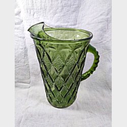 Grnt vintage glasservice: Kande, dessertglas og likrglas