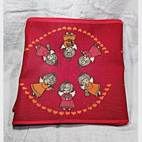 Ekstra lang rd Sdahl vintage julelber med engle