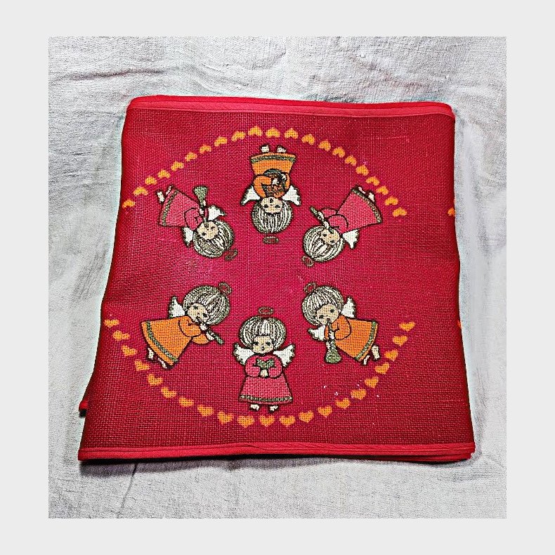 Ekstra lang rd Sdahl vintage julelber med engle