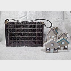 Brun vintage skindtaske