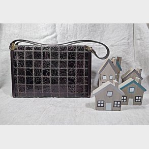 Brun vintage skindtaske