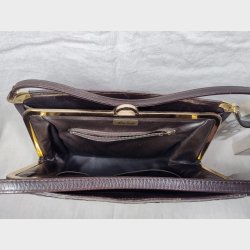 Brun vintage skindtaske