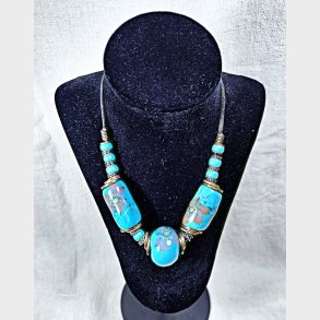 Turkis 70'er vintage halsk�de