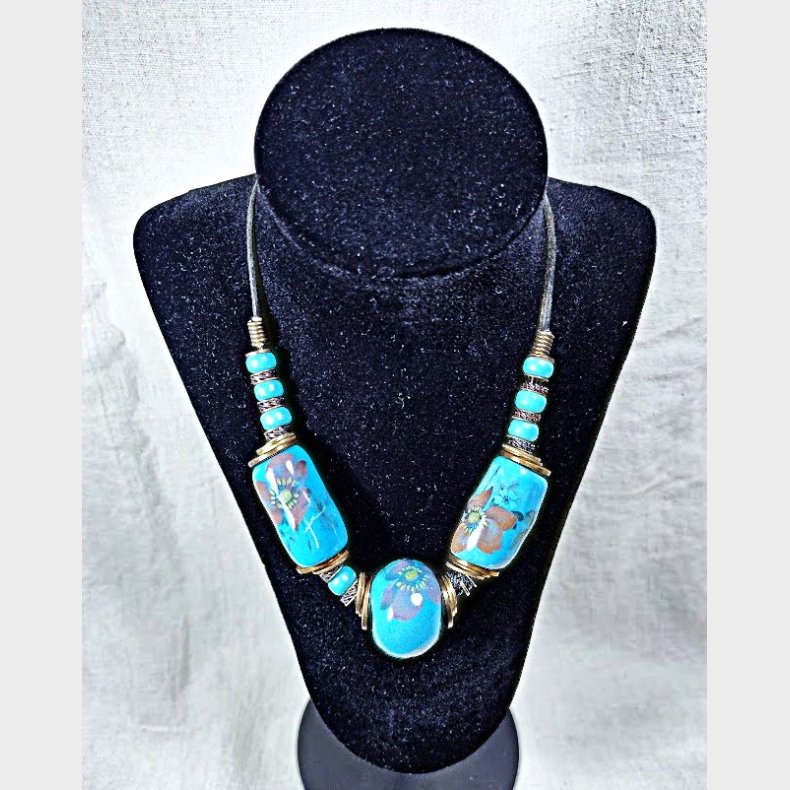 Turkis 70'er vintage halsk�de