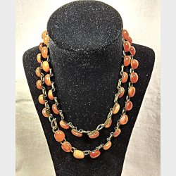 Vintage b�lte / halsk�de med r�de agater