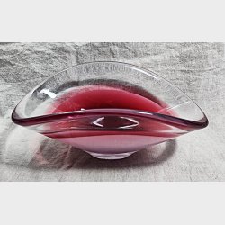 Stor pink / rosa vintage glassk�l