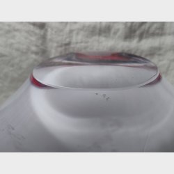 Stor pink / rosa vintage glassk�l