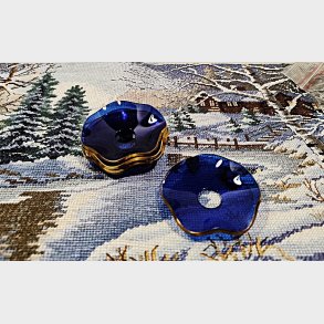 Koboltbl� vintage lysmanchetter til sm� lys