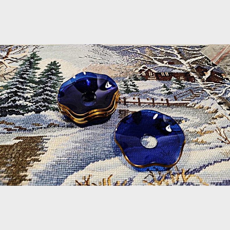 Koboltbl� vintage lysmanchetter til sm� lys