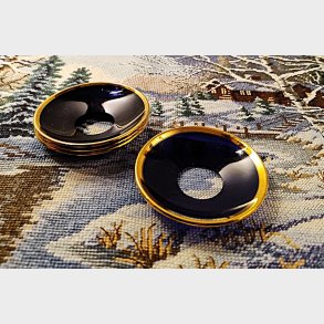 Koboltbl� vintage lysmanchetter