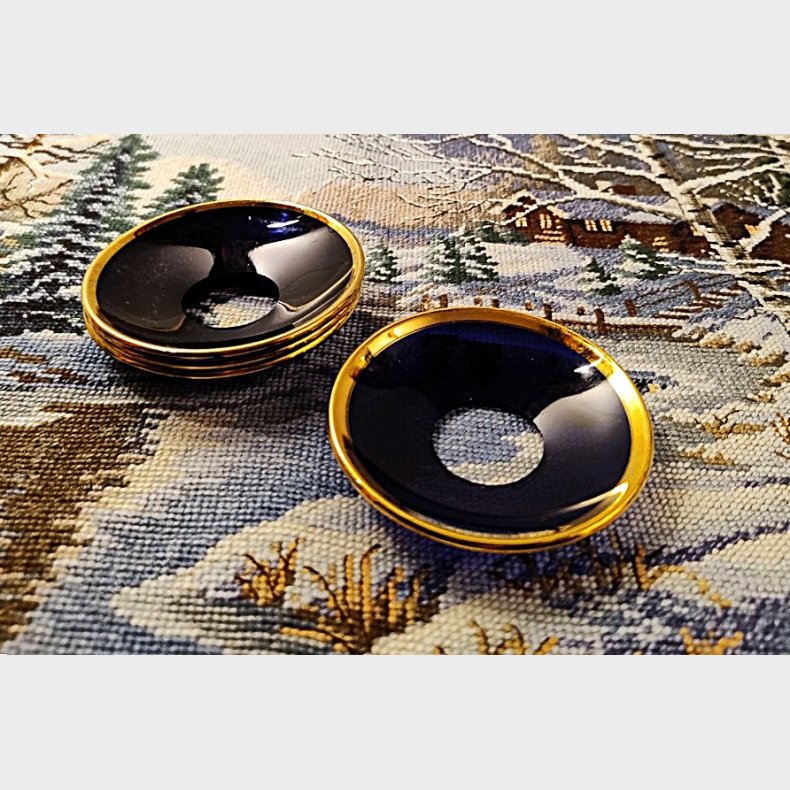 Koboltbl� vintage lysmanchetter