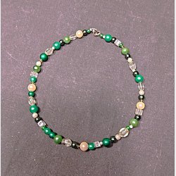 Gr�n vintage halsk�de