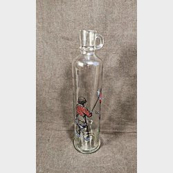 Holmegaard 70'er glaskaraffel med lystfisker