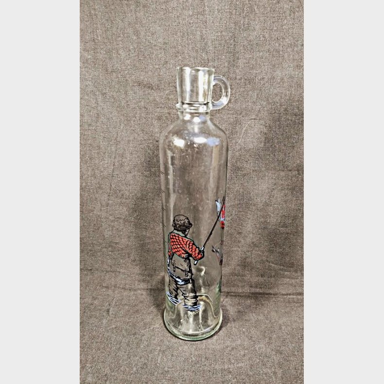 Holmegaard 70'er glaskaraffel med lystfisker