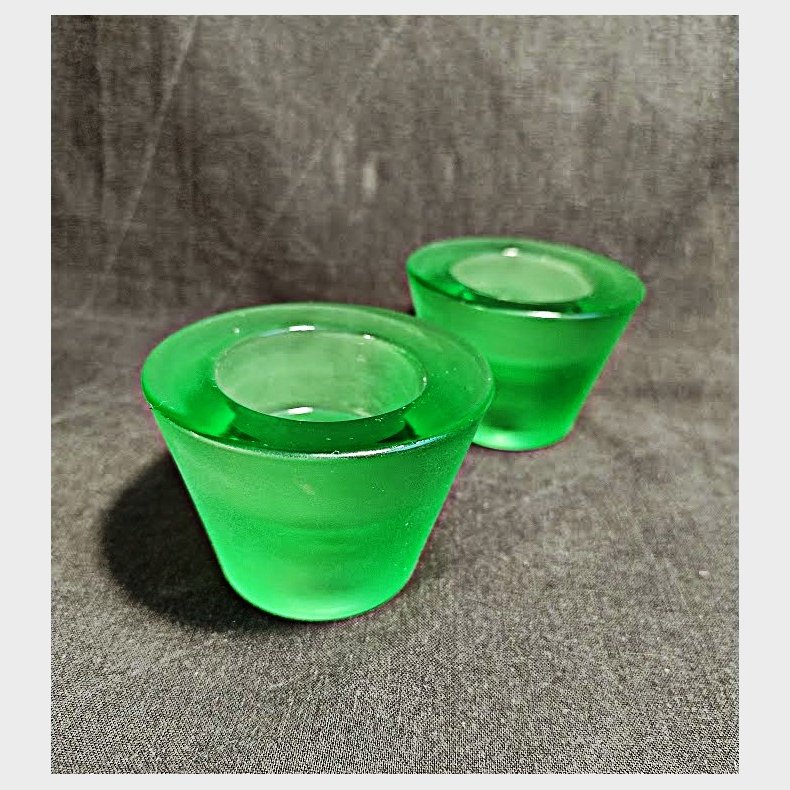 Gr�nne Pop lysestager fra Holmegaard