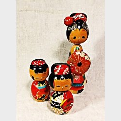 Japanske Kokeshi vintage dukker