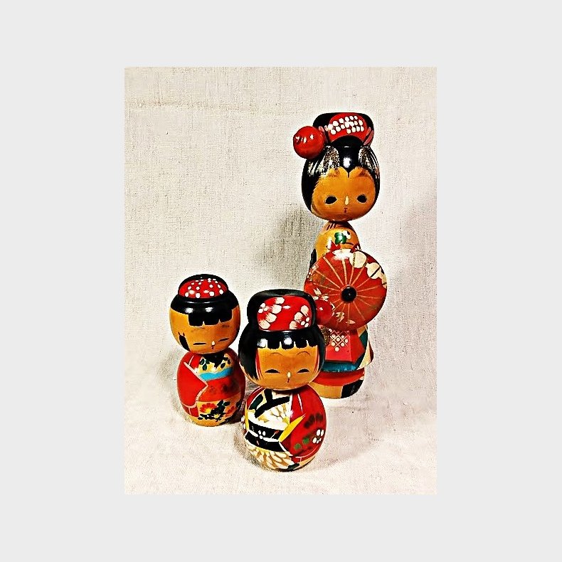 Japanske Kokeshi vintage dukker