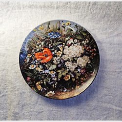 Vintage v�gplatte med vilde blomster