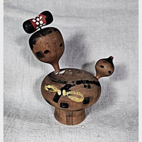 Kokeshi mor og barn vintage figur