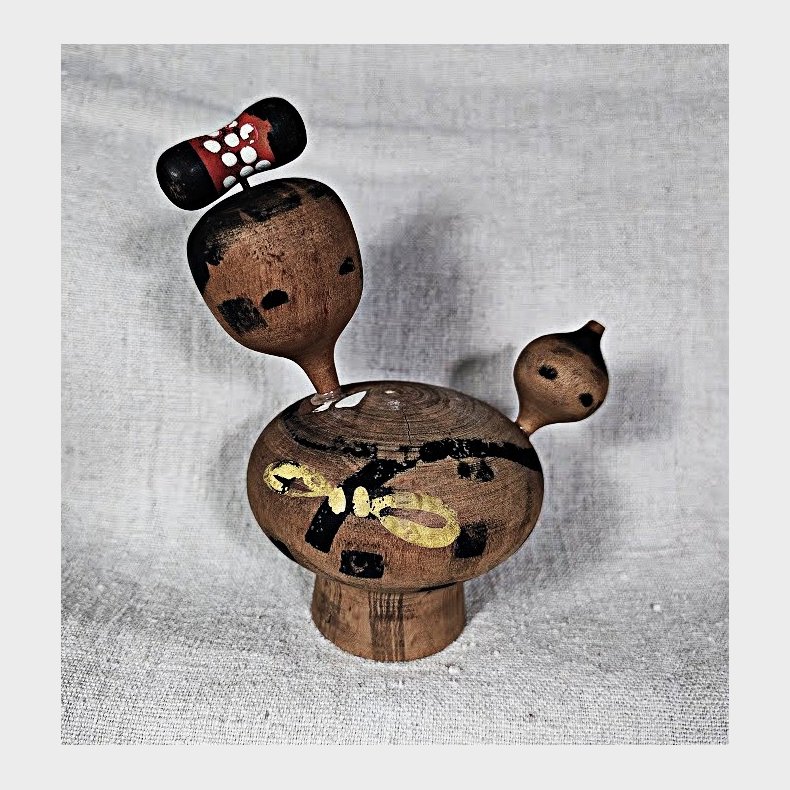 Kokeshi mor og barn vintage figur