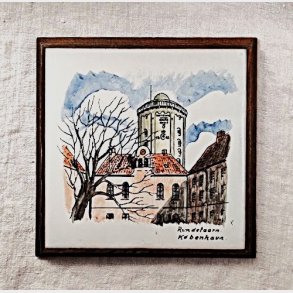 Vintage kakkel bordsk�ner med Rundet�rn