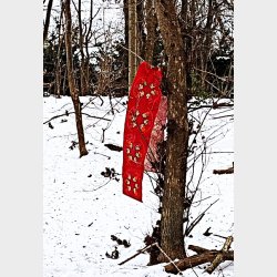 Ekstra lang r�d S�dahl Design julel�ber med engle