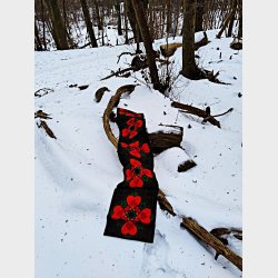 Naturfarvet vintage julel�ber fra S�dahl Design med r�de julehjerter