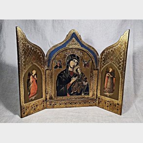 Vintage iIkon med guldtryk og sidepaneler