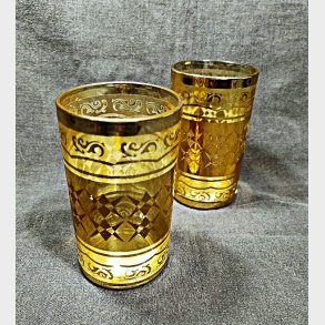 2 stk. glas med guldtryk