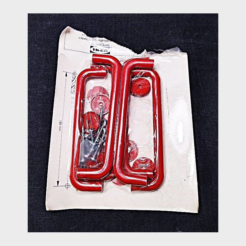 R�de vintage skuffegreb fra Ikea